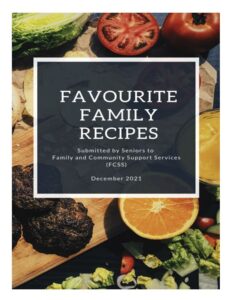 St. Paul Regional FCSS Family Favourite Recipes Cookbook cover, created in December 2021